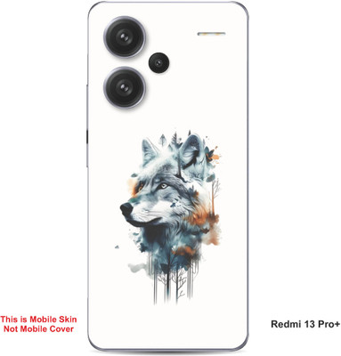 VYBE The Smart Choice Redmi 13 Pro Plus Fox Embossed Mobile Skin(White & Light Blue 9)