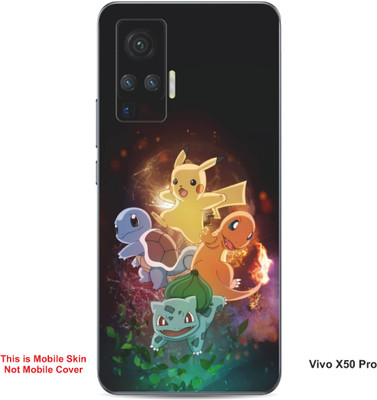VYBE The Smart Choice Vivo X50 ProPokemon Embossed Mobile Skin(Café Noir B8)