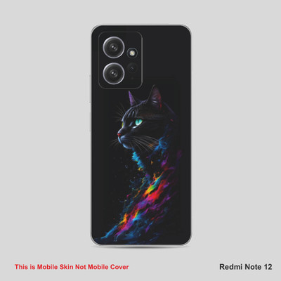 VYBE The Smart Choice Redmi Note 12 Cat Mobile Skin Mobile Skin(Purply Blue A32)