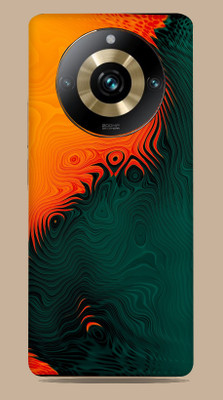 WeCre8 Skin's Realme 11 pro plus 5g Mobile Skin(Orange-green-Abstract Mobile Skin)