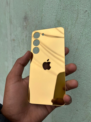 TWUAOP SAMSUNG GALAXY S23 5G MIRROR BACK PANNEL ACRYLIC SHEET APPLE Mobile Skin(Gold)