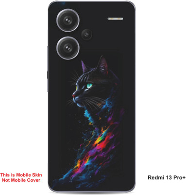 VYBE The Smart Choice Redmi 13 Pro Plus Cat Embossed Mobile Skin(Charcoal Grey 9)