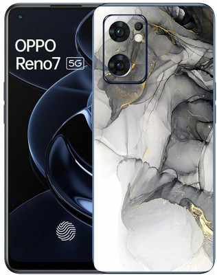 FCS Oppo Reno7 5G Printed Back Skin: White Marble Mobile Skin(White Marble Skin)