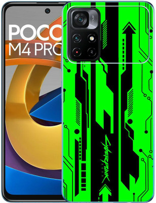 FCS Poco M4 Pro 5G Printed Back skin Mobile Skin(Cyber Punk Green Skin)