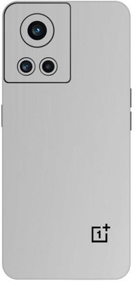 Vcare GadGets One Plus 10 R 5G Skin Back Side With Camera Protection High Quality Premium Mobile Skin(Shining Silver Metallic)