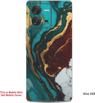 VYBE The Smart Choice Vivo V25 Abstract Embossed Mobile Skin(English Walnut 4)