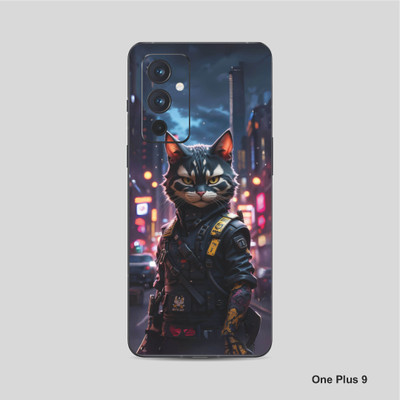 VYBE The Smart Choice One Plus 9 Anime Ninja Cat Mobile Skin Mobile Skin(Pinkish Purple, Dusty Grey 11)