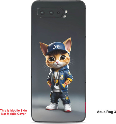 VYBE The Smart Choice Asus Rog 3 Super Cat Embossed Mobile Skin(Gravel A5)