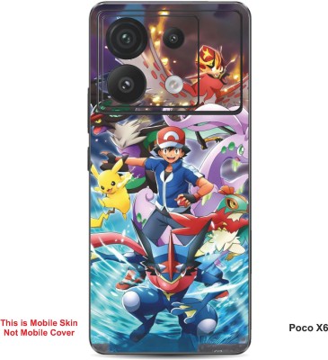 VYBE The Smart Choice Poco X6 Pokemon Embossed Mobile Skin(MultiColour A3)