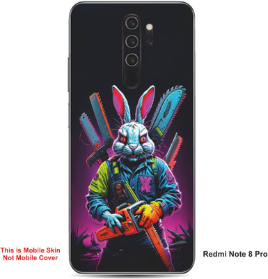 VYBE The Smart Choice Redmi Note 8 Pro Rabbit Embossed Mobile Skin(Wine Berry 14)