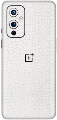 Vcare GadGets One Plus 9 Skin Back Side With Camera Protection High Quality Premium Mobile Skin(Leather Textured White)