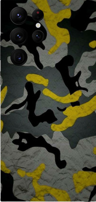 mtool Samsung S22 Ultra Mobile Skin(Ultra Super Yellow Camouflage Skin With High Gloss Finish).)