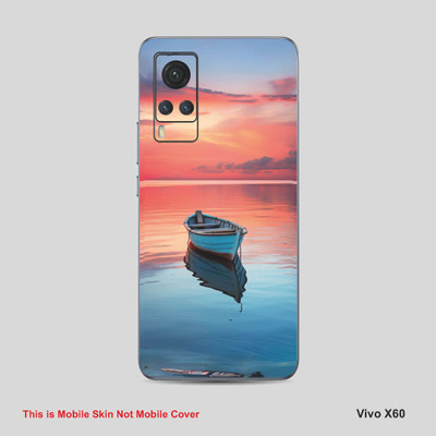 VYBE The Smart Choice Vivo X60 Art Mobile Skin Mobile Skin(Peachy Pink, Kashmir Blue A5)