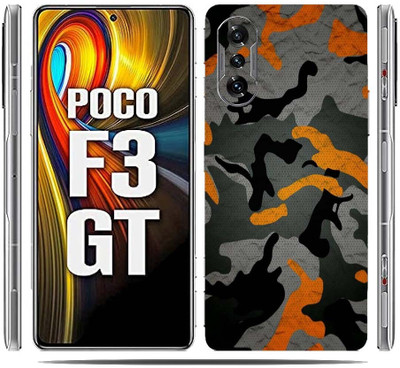 BugguSkin POCO F3 GT 5G, Camouflage Orange, poco f3 gt 5g Mobile Skin(Ultra Super Camouflage Orange Skin With High Matte Finish.Boom)