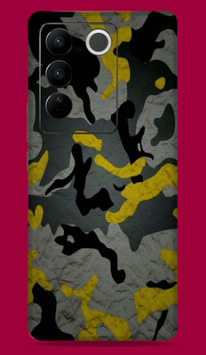 SkinoMania Vivo V27 Pro 5G Mobile Skin(Multicolor Camo_Yellow)