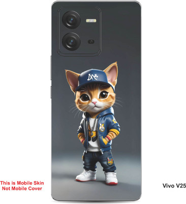 VYBE The Smart Choice Vivo V25 Super Cat Embossed Mobile Skin(Gravel B3)
