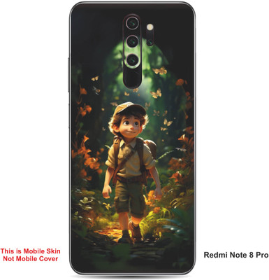 VYBE The Smart Choice Redmi Note 8 Pro Animated Little Boy Mobile Skin(Light Moss Green A1)