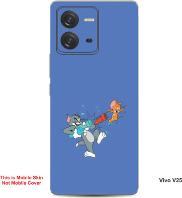 VYBE The Smart Choice Vivo V25 Tom & Jerry Embossed Mobile Skin(Glaucous B3)
