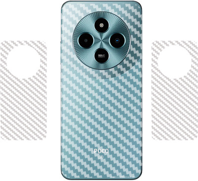 SCREENIX POCO M7 5G, || 3D CARBON FIBER BACK LAMINATION || (PACK OF 2) Mobile Skin(TRANSPARENT)