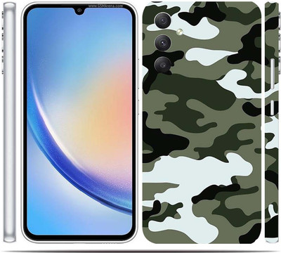 TJ CREATION Samsung Galaxy A34 5G Mobile Skin(Ultra Super Camouflage Military Winter Skin With High Matte Finish.)
