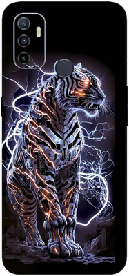 yug emporium OPPO A53 2020 3D BLACK PANTHER DESIGN PATTERN THEME BACK SKIN STICKERS Mobile Skin(Black)