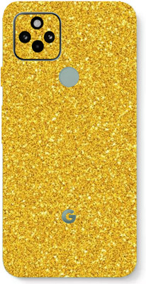 TJ CREATION Google Pixel 5 Mobile Skin(Ultra Super Golden Glitter Skin With High Matte Finish.)