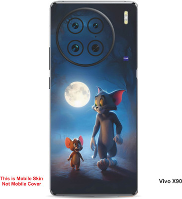 VYBE The Smart Choice Vivo X90 Tom & Jerry Embossed Mobile Skin(Dark Slate Grey B14)