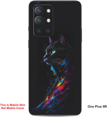 VYBE The Smart Choice One Plus 9R Cat Embossed Mobile Skin(Charcoal Grey 27)