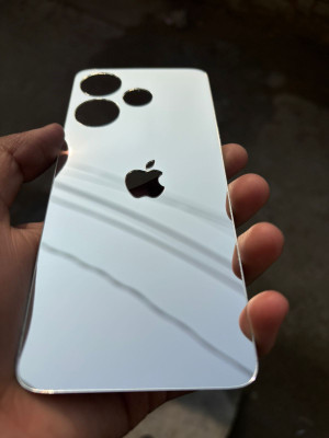 TWUAOP POCO M6 PRO 5G MIRROR BACK PANNEL ACRYLIC SHEET APPLE Mobile Skin(Silver)