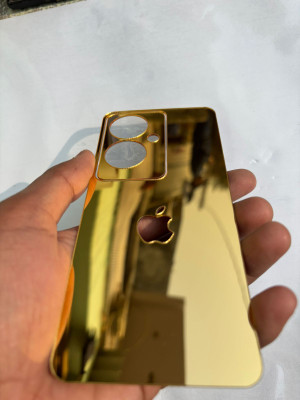 TWROP OPPO F25 PRO 5G ACRYLIC MIRROR APPLE LOGO Mobile Skin(Gold)