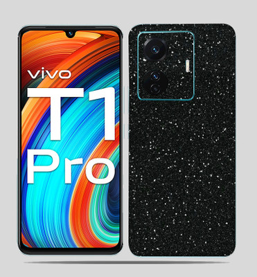 SkinoMania Vivo T1 Pro (5g) Mobile Skin(Black-Gliter Mobile skin)