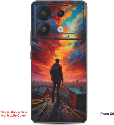 VYBE The Smart Choice Poco X6 Abstract Embossed Mobile Skin(Bubble Gum 1)