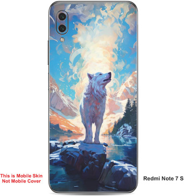 VYBE The Smart Choice Redmi Note 7 S Wolves Embossed Mobile Skin(Jordy Blue 12)