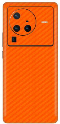 Vcare GadGets X80 Pro 5G Fiber Carbon Orange Back Side Premium Mobile Skin(Fiber Carbon Orange)