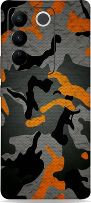 WeCre8 Skin's Vivo V27 Pro 5G Mobile Skin(Camo_Orange Multicolor Mobile Skin)