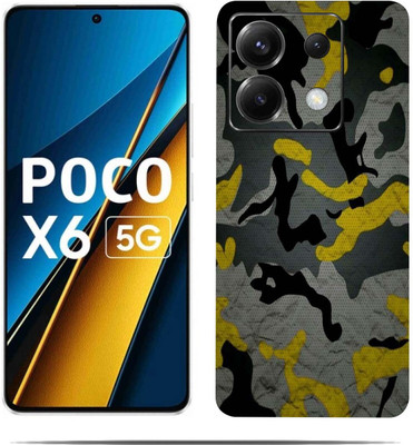 LAMHA POCO X6 5G Mobile Skin(Ultra Super Yellow With Green Skin With HiighQuality MatteFinish_thanks)