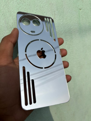TWUAOP REALME 11X 5G MIRROR BACK PANNEL ACRYLIC SHEET MERO APPLE Mobile Skin(Silver)