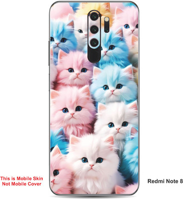 VYBE The Smart Choice Redmi Note 8 Cat Embossed Mobile Skin(Faded Pink 15)