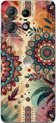 mehra Back Stickers For Motorola Edge 50 Pro Rangoli Pattern 3D Full Coverage Vinyl Mobile Skin(Multicolor)