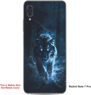 VYBE The Smart Choice Redmi Note 7 Pro Tiger Embossed Mobile Skin(Blue & Black 11)