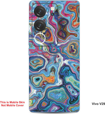 VYBE The Smart Choice Vivo V29 Abstract Embossed Mobile Skin(Dark Pastel Red 7)