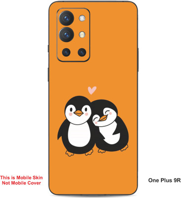 VYBE The Smart Choice One Plus 9R Penguin Embossed Mobile Skin(Fire Orange 21)