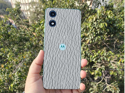 BUGGU Motorola Moto G04 Mobile Skin(Ulltra Super GREY LETHER Skin With High Matte Finish., Mobile Skin (Back+Side+Camera))