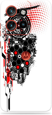 SkinoMania Motorola Edge 50 Neo Premium Vinyl Mobile Skin (Multicolor) Mobile Skin(Trash-hexagon-polka)