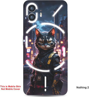 VYBE The Smart Choice Nothing 2 Ninja Cat Embossed Mobile Skin(Bright Grey 6)