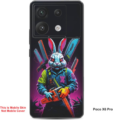 VYBE The Smart Choice Poco X6 Pro Rabbit Embossed Mobile Skin(Wine Berry 2)