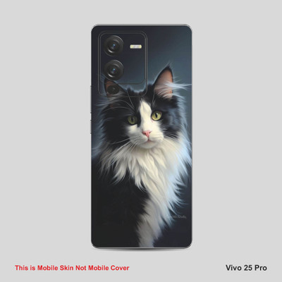 VYBE The Smart Choice Vivo V25 Pro Cat Mobile Skin Mobile Skin(Dark Grey A33)