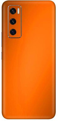 Vcare GadGets Vivo V20 SE Mobile Skin(Metallic Orange Shining)