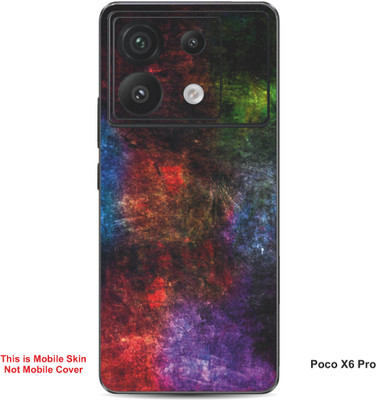 VYBE The Smart Choice Poco X6 Pro Abstract Embossed Mobile Skin(Olive green 1)