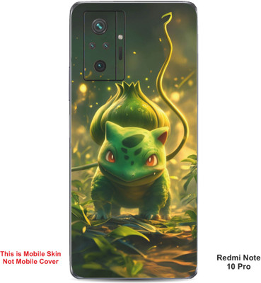VYBE The Smart Choice Redmi Note 10 Pro Bulbasaur Pokemon Embossed Mobile Skin(Medium Forest Green A1)